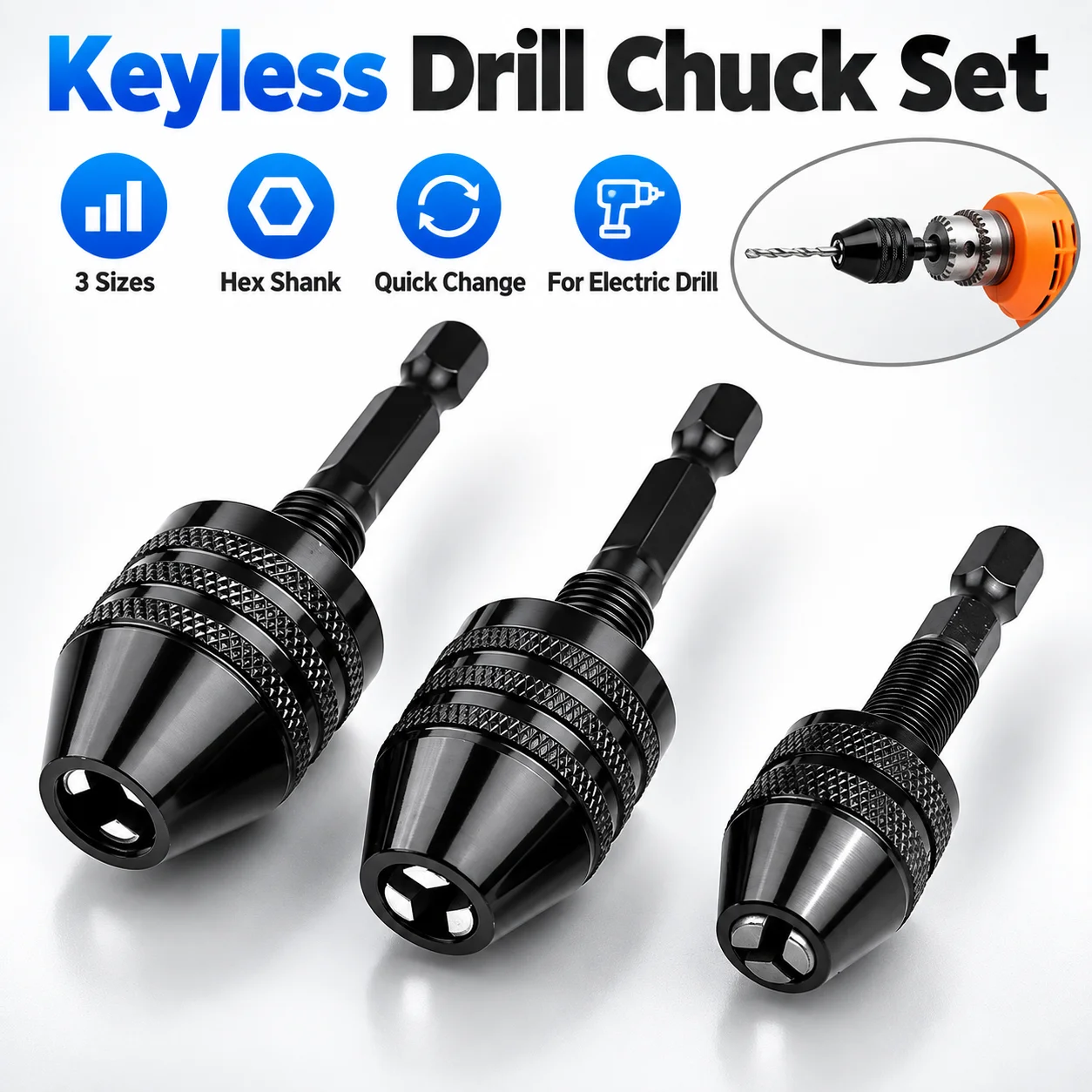 미니 키리스 드릴 척, 0.3~8mm, 자동 조임 방식 - Power Xchange Tools 리뷰 및 가격